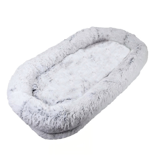 Human Dog Bed, Washable Faux Fur Dog Bed For People Doze Off, Napping Orthopedic Dog Bed,71'x45'x14  Size Fits You And Pets Grey - Image 8