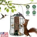 Outdoor Wild Bird Feeder Squirrel Proof Chew Proof Metal Hanging Seed Feeder